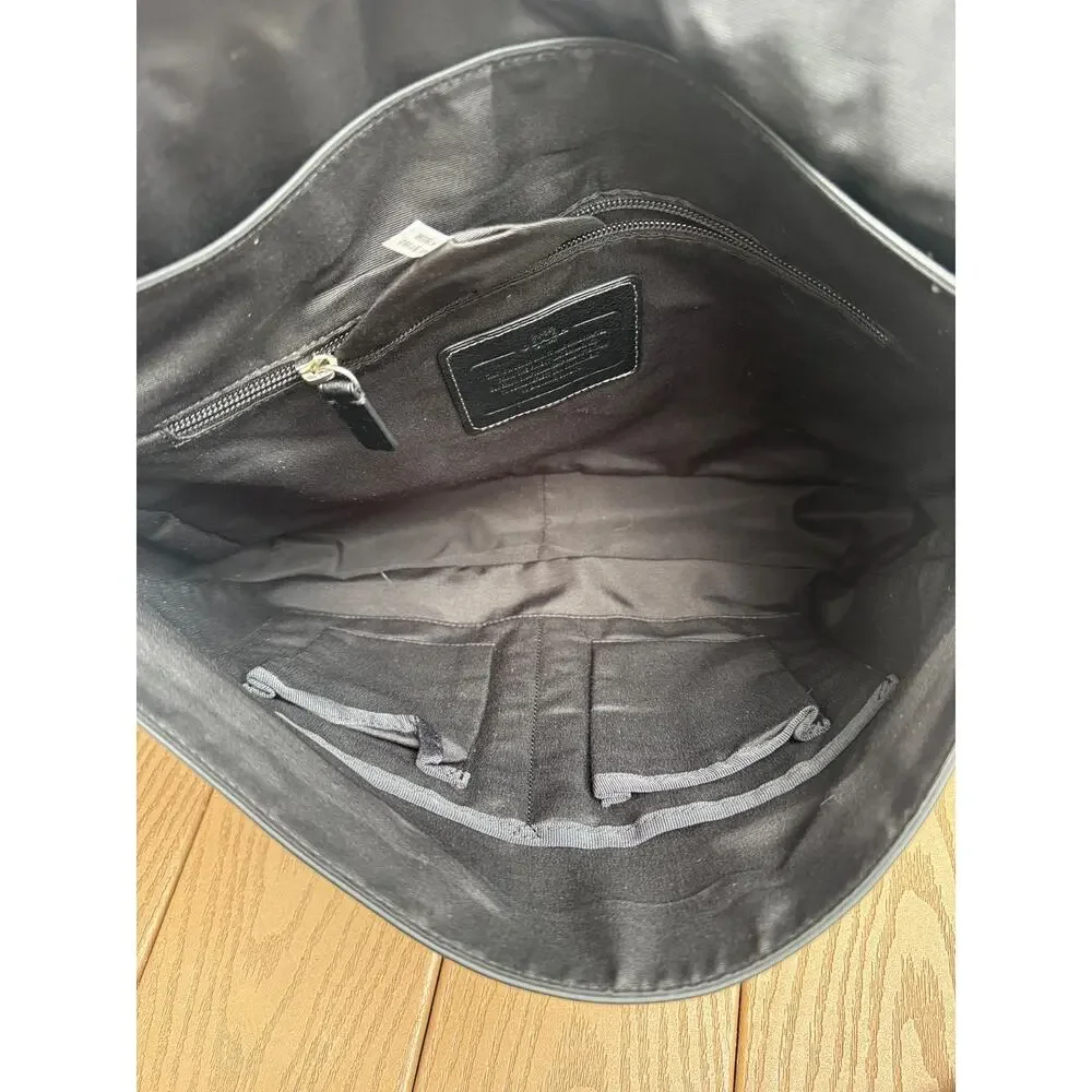 Coach HERITAGE LEATHER MESSENGER (COACH F70556) SILVER/BLACK (210